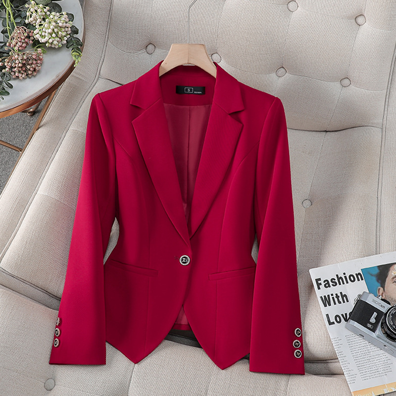 Women Formal Wear Winter - 新しいファッション女性フォーマルブレザー女性赤白黒オフィススーツコートレディースビジネスワークウェアジャケット春秋アウター