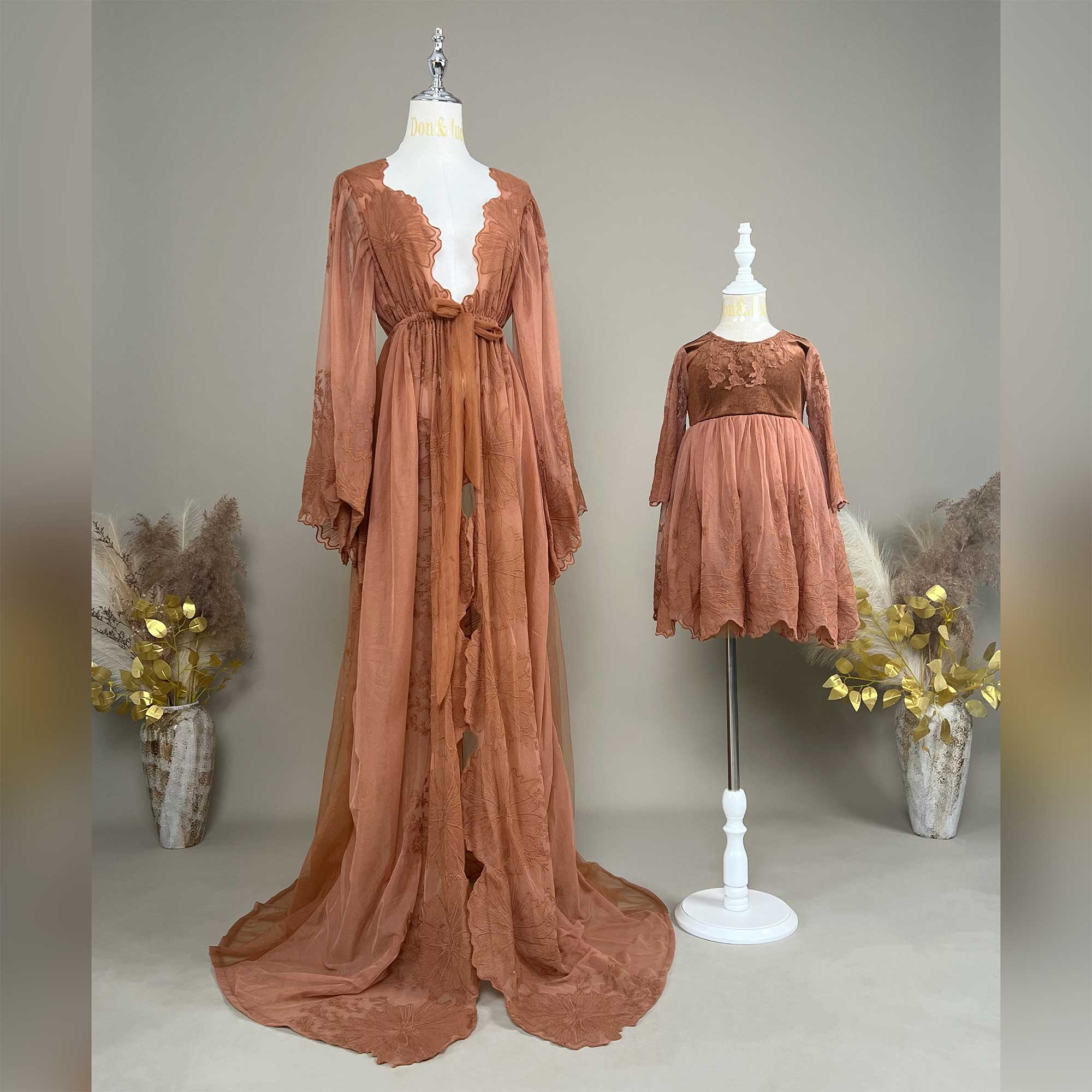 Women Formal Wear Photoshoot - Don & judy-ボヘミアンスタイルの刺繍レースドレス,フォーマルウェア,写真撮影アクセサリー,誕生日パーティー,結婚式,母と娘,写真撮影