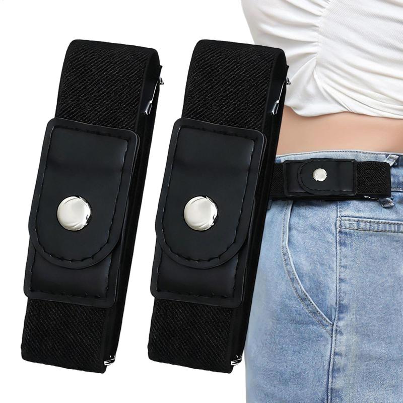 Women Formal Wear Belt - 伸縮性のあるバックルなしベルト 男性、女性、ティーン向けの調節可能なウエストバンド ジーンズやフォーマルウェアに最適な目に見えないバックルフリーのソリューション