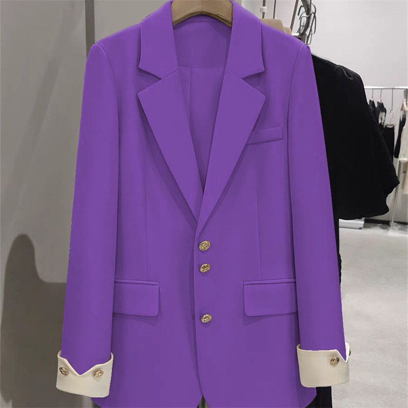 Women Formal Wear Winter - ファッションレディースブレザーカラーブロック長袖女性ビジネスワークウェアフォーマルスーツジャケット春秋コート女性の上着