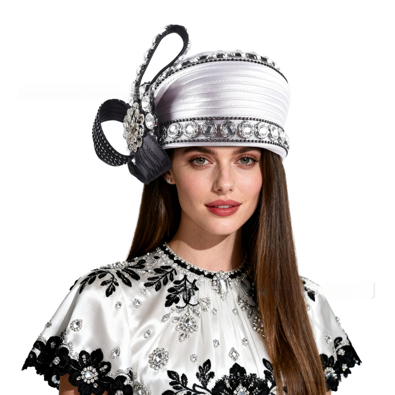 Women Formal Wear Photoshoot - 女性用高級ラインストーン競馬クラブティーパーティーファシネーターハットフォーマル教会用帽子写真撮影用帽子ヘッドウェアアクセサリー