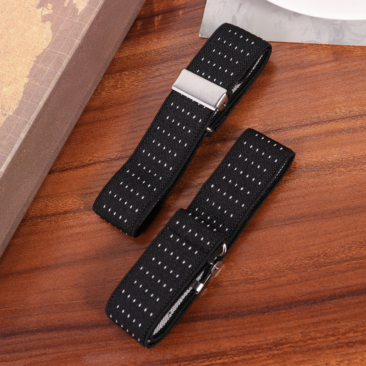 Women Formal Wear Belt - 1組の滑り止めシャツアームバンド、チンロン製、幅2.5cm、調整不可、男女兼用シャツステイベルト、男性女性用オフィスフォーマルウェア