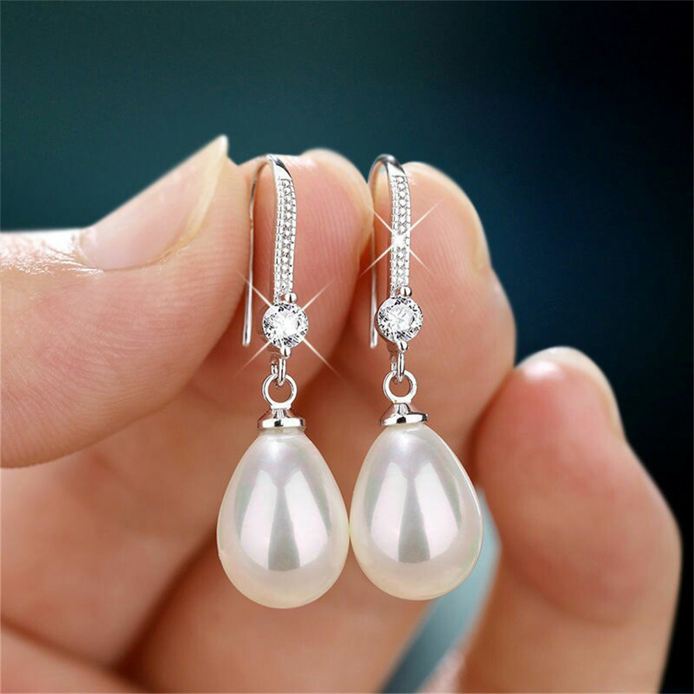 Formal Wear Jewelry For Women - イミテーションパールイヤリング 軽量レディースジュエリー レディースジュエリー パール調ダングルイヤリング ブライダルウェア フォーマル用