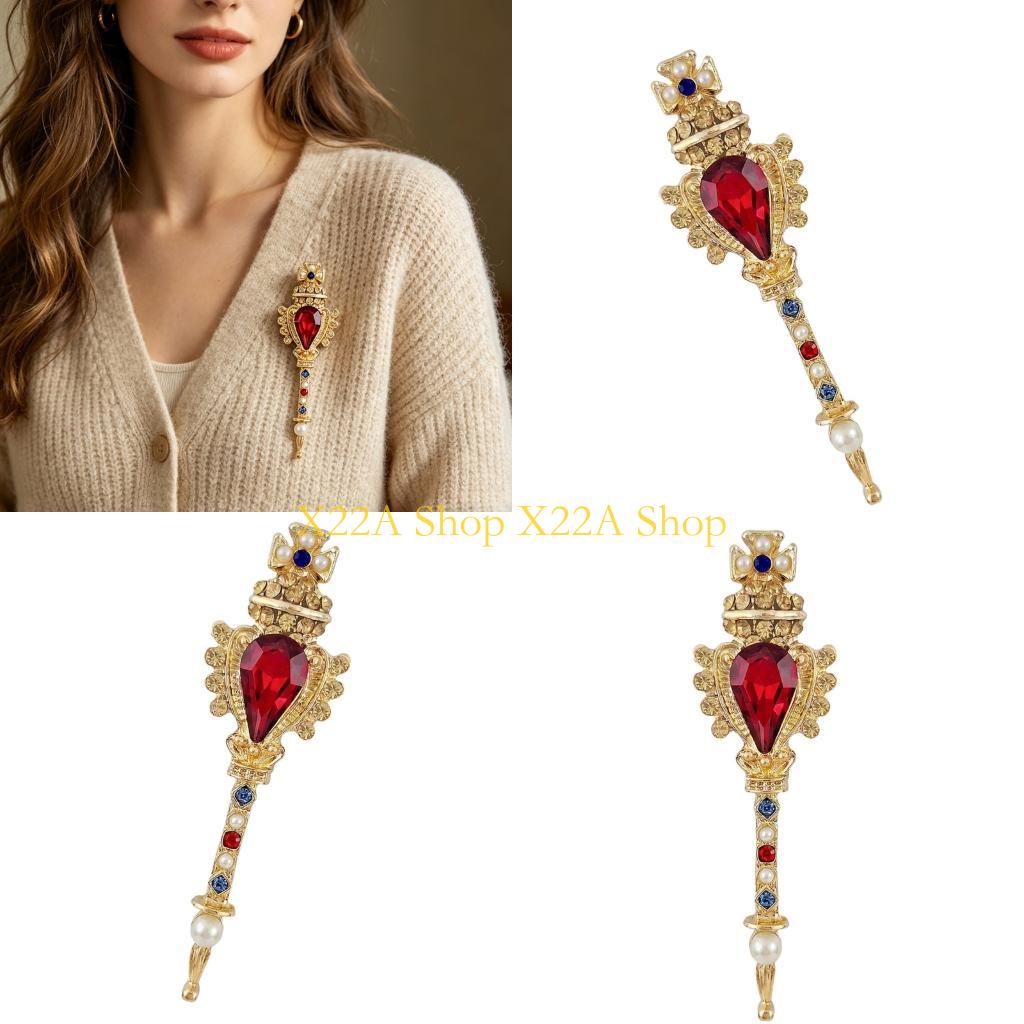 ユニークなレトロな魔法の杖のブローチ、真珠のアクセントのファ - Formal Wear Jewelry For Women のレビューと価格