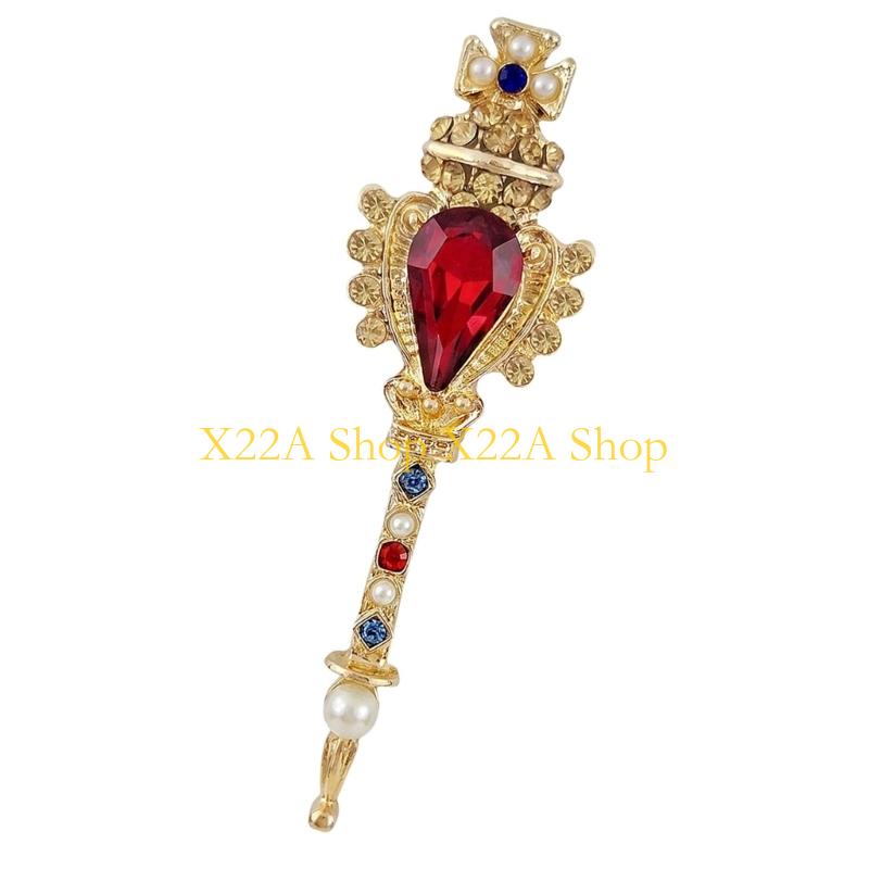ユニークなレトロな魔法の杖のブローチ、真珠のアクセントのファ - Formal Wear Jewelry For Women のレビューと価格