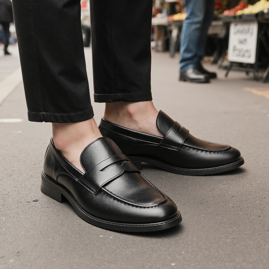 メンズブラックペニーローファー クラシックビジネスドレスシュ - Women Formal Wear For Summer のレビューと価格