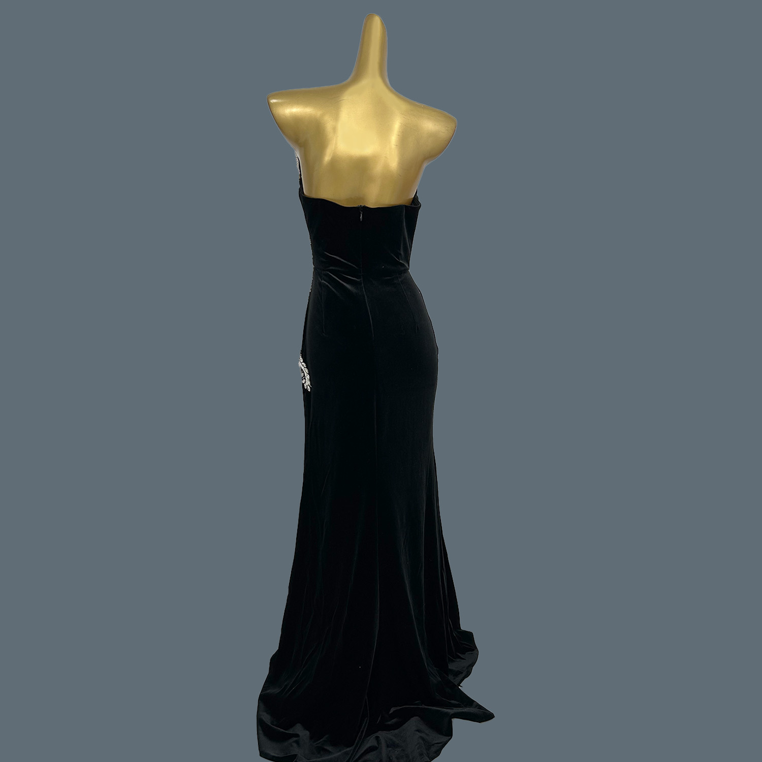 ブラックベルベットフロアレングスドレスハイエンドイブニングド - Women Formal Wear Photoshoot のレビューと価格