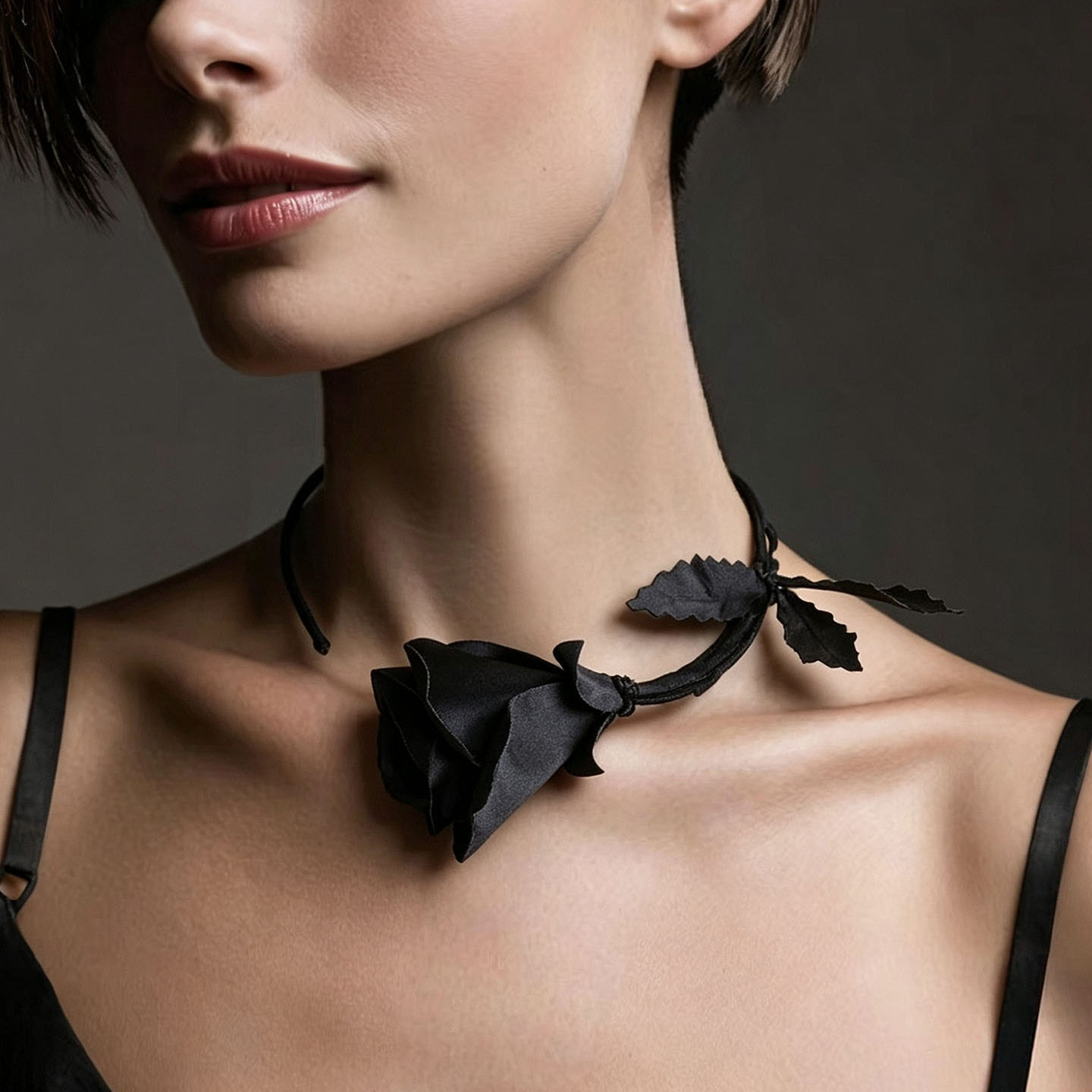 ファッションジュエリー手作り白黒ローズフラワーネックレス女性 - Formal Wear Jewelry For Women のレビューと価格