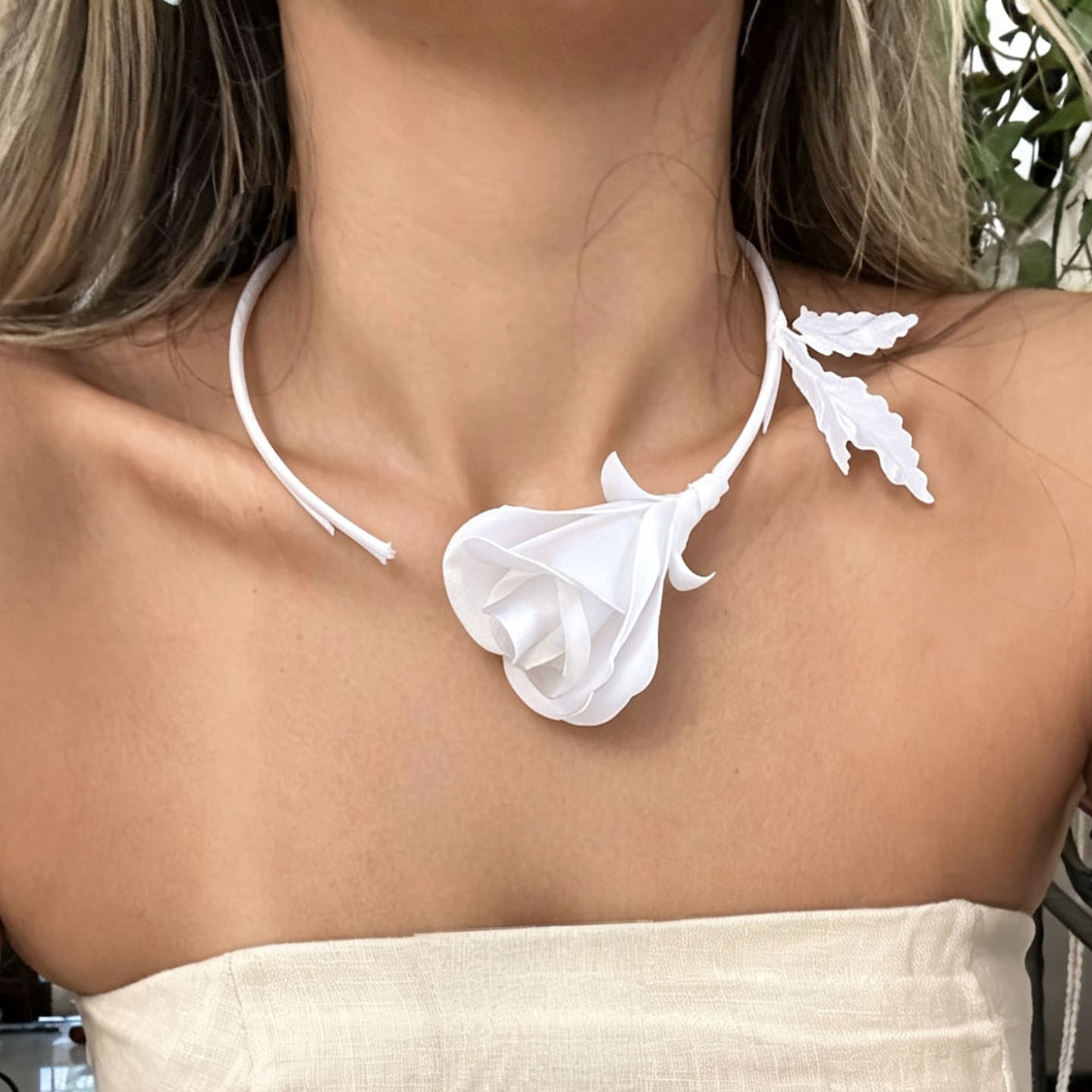 ファッションジュエリー手作り白黒ローズフラワーネックレス女性 - Formal Wear Jewelry For Women のレビューと価格