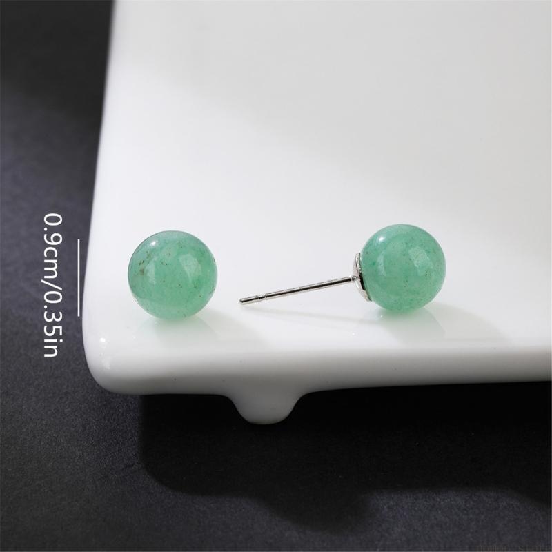 31BF 天然クリスタルラウンドビーズイヤリング低刺激性ジュ - Formal Wear Jewelry For Women のレビューと価格
