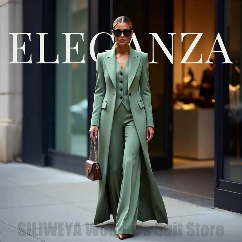シックなレディーススーツ3点セット、ピークドラペル、ワンボタ - Women'S Office Formal Wear For Ladies のレビューと価格