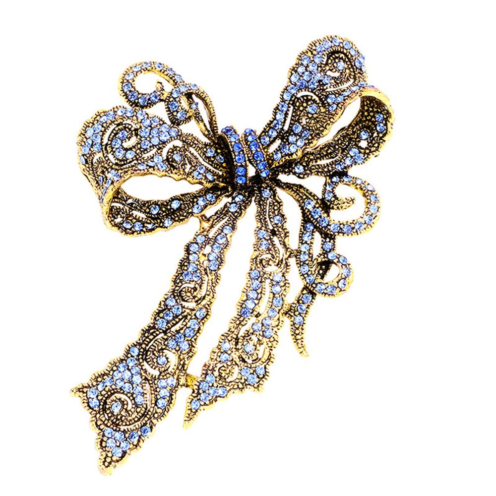 ヴィンテージの弓型ブローチ、女性用のエレガントなラインストー - Formal Wear Jewelry For Women のレビューと価格