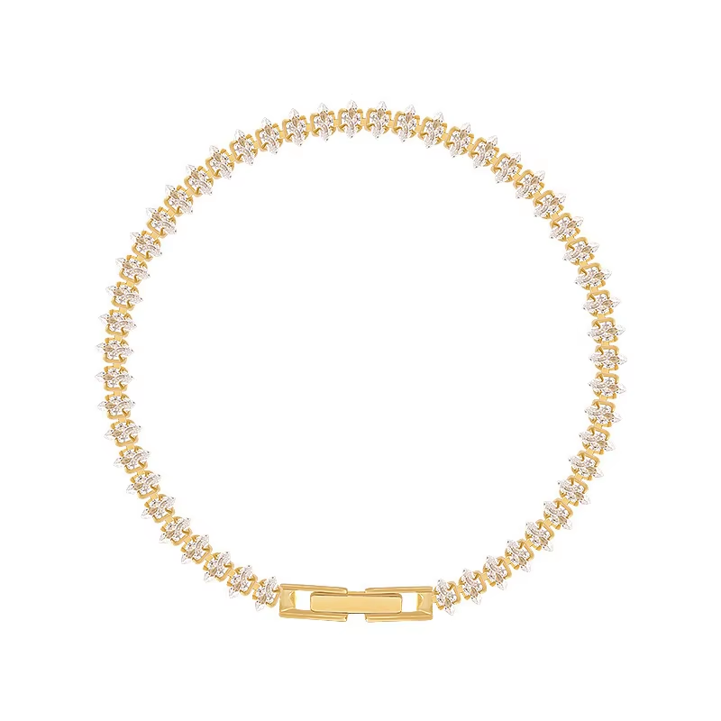繊細なゴールド CZ ブレスレット – 女性用の輝く調節可能 - Formal Wear Jewelry For Women のレビューと価格