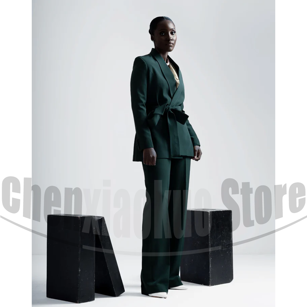 レディーススーツ ベルト付きブレザー＆ワイドレッグパンツ 2 - Women'S Office Formal Wear For Ladies のレビューと価格