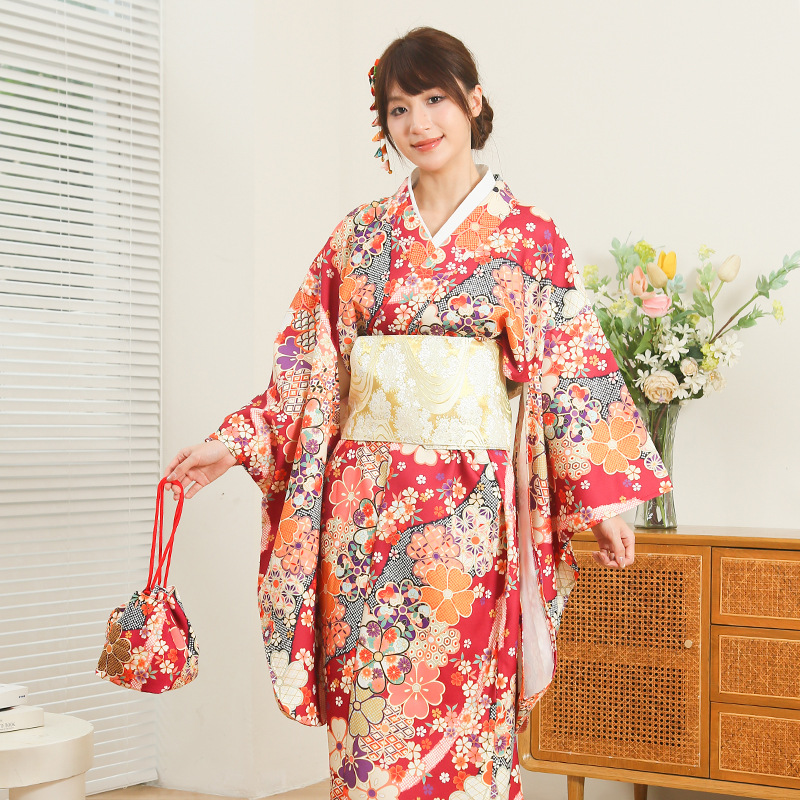 日本の女性向けの改良型カジュアルスタイル着物フォーマルドレス - Women Formal Wear Photoshoot のレビューと価格