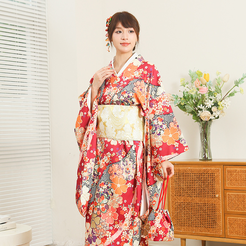 日本の女性向けの改良型カジュアルスタイル着物フォーマルドレス - Women Formal Wear Photoshoot のレビューと価格