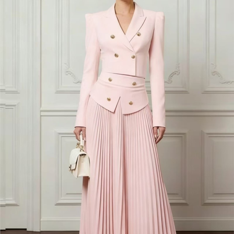 エレガントな気質の2ピースセット、ラペルボタンブレザーコート - Women Formal Wear For Summer のレビューと価格