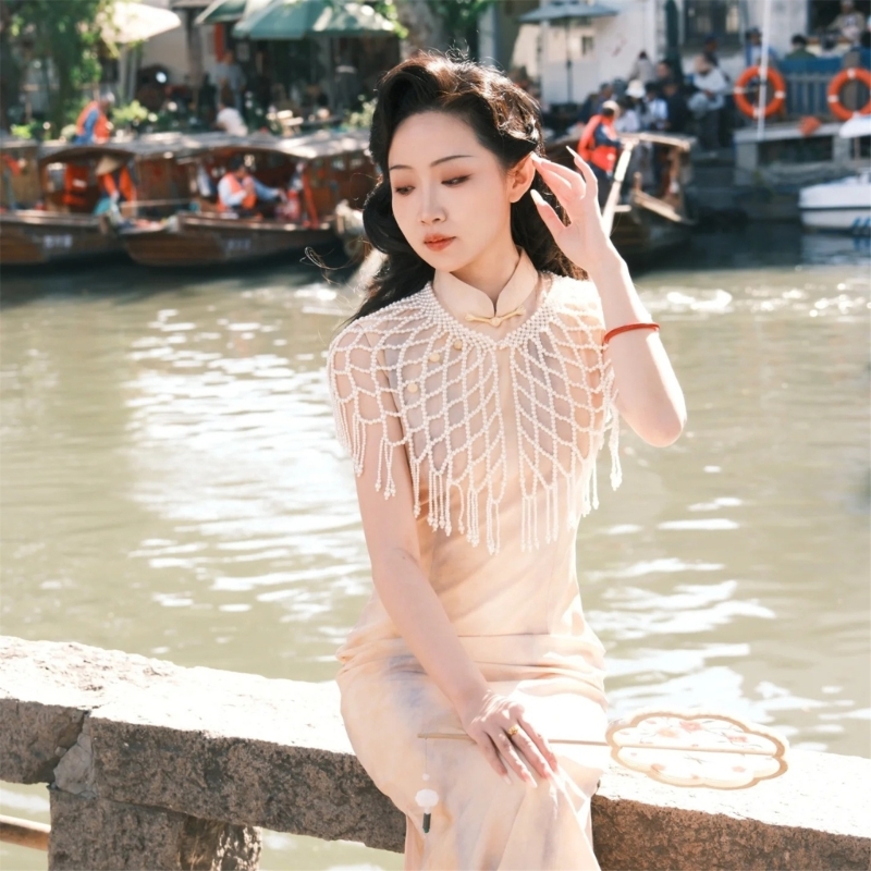 通気性の良いパールがアクセントになったイブニングラップは袍ド - Formal Wear Jewelry For Women のレビューと価格