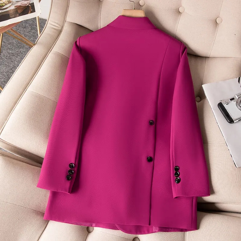 女性のためのフォーマルなブレザー,新しいピンクの黒の女性の長 - Women Formal Wear Winter のレビューと価格
